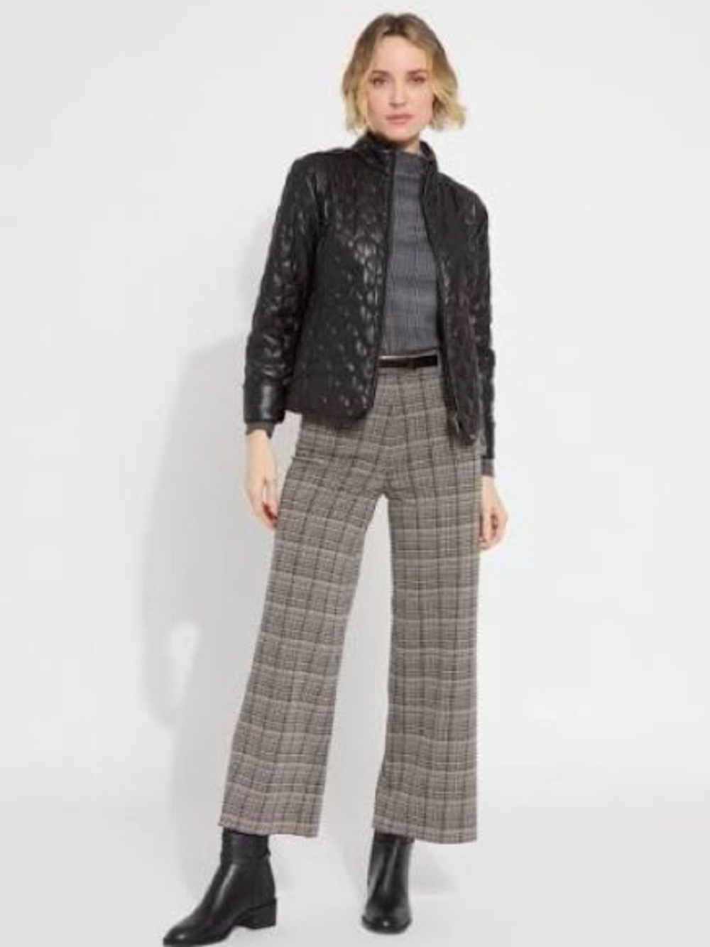 Lysse black Brooklyn veagan Quilted leather jacket